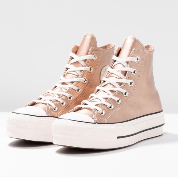 converse rose gold platform